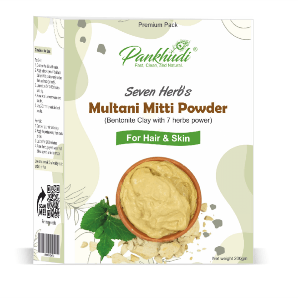 7 Herbs Pankhudi Multani Mitti Powder – A Natural Blend for Radiant Skin (200g Pack)