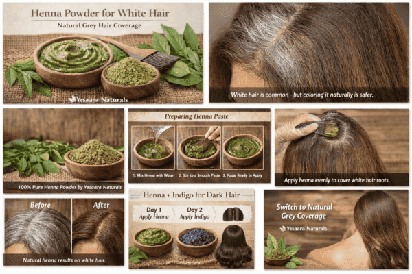 Henna Powder for White Hair: A Natural & Safe Way to Cover Grey Hair