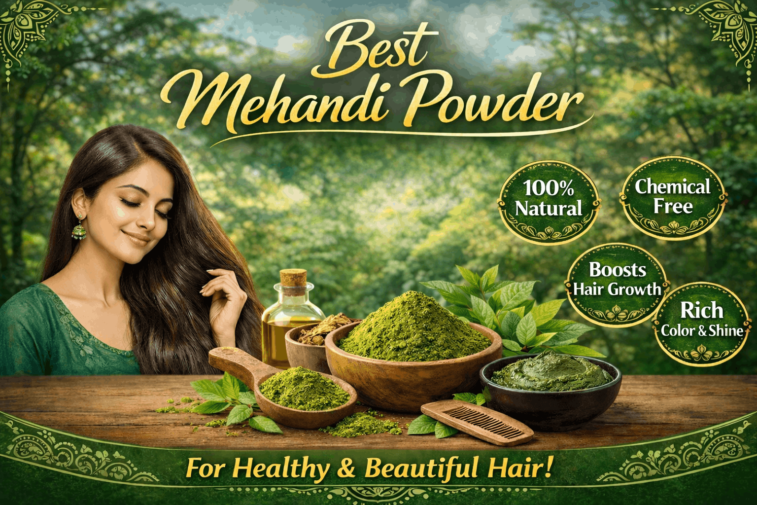 Best Mehandi Powder for Hair – 100% natural chemical-free henna for healthy shiny hair