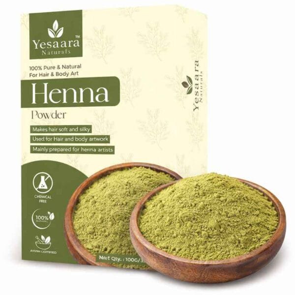 Organic Henna Powder 100g – Yesaara Naturals: Nature’s Secret for Healthy Hair & Beautiful Mehndi