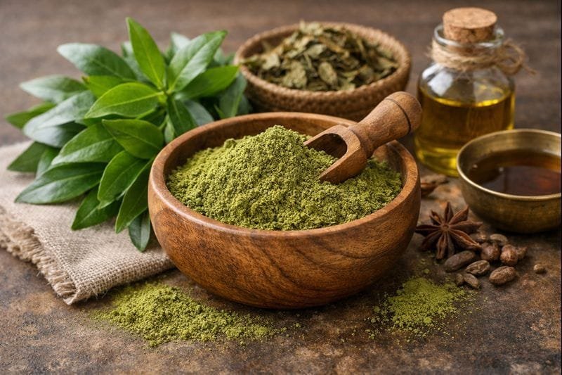 Safe henna for skin made from natural henna leaves