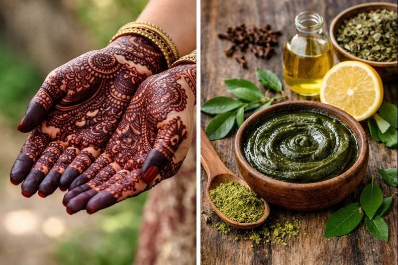 Yesaara 100% pure henna used for dark maroon henna designs