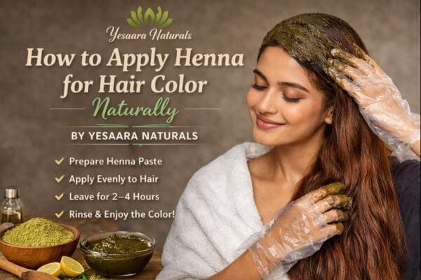 How to Apply Henna for Hair Color Naturally – A Complete Guide by Yesaara Naturals